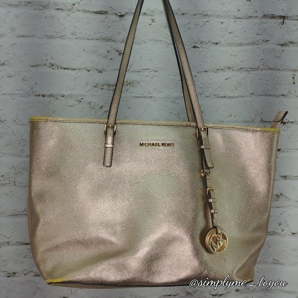 Michael Kors Jet Set Shimmer Copper Tote - Picture 9 of 9